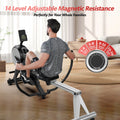 Dual Wind&Magnetic Rowing Machine 450Lbs Weight Capacity Foldable Exercise Rower Full Motion Air Rower Machine with Built-In Bluetooth App for Home Cardio Workout