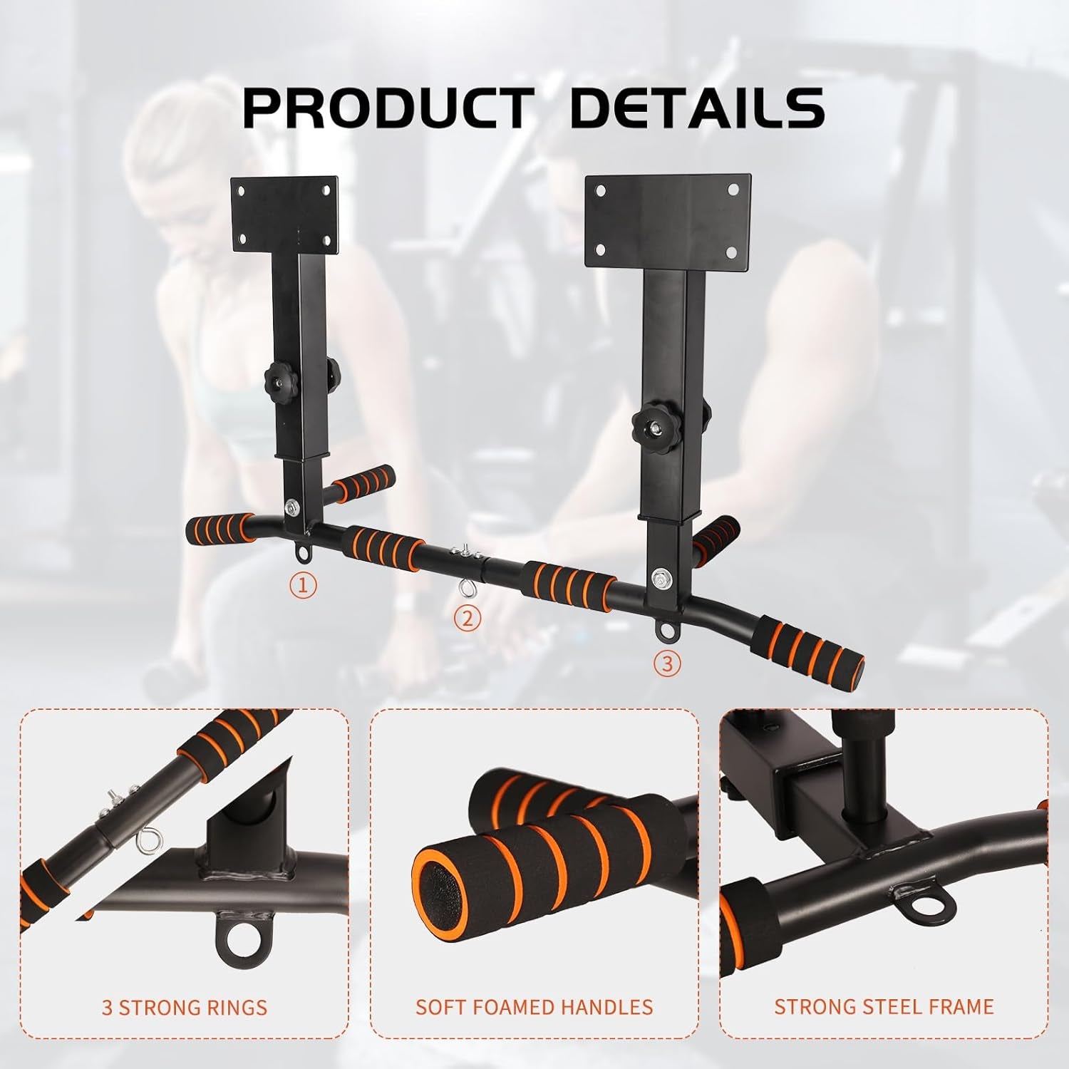 Pull up Bar Wall Mounted: Adjustable Wall Joist Mount Pull up Bar & Chin up Bar