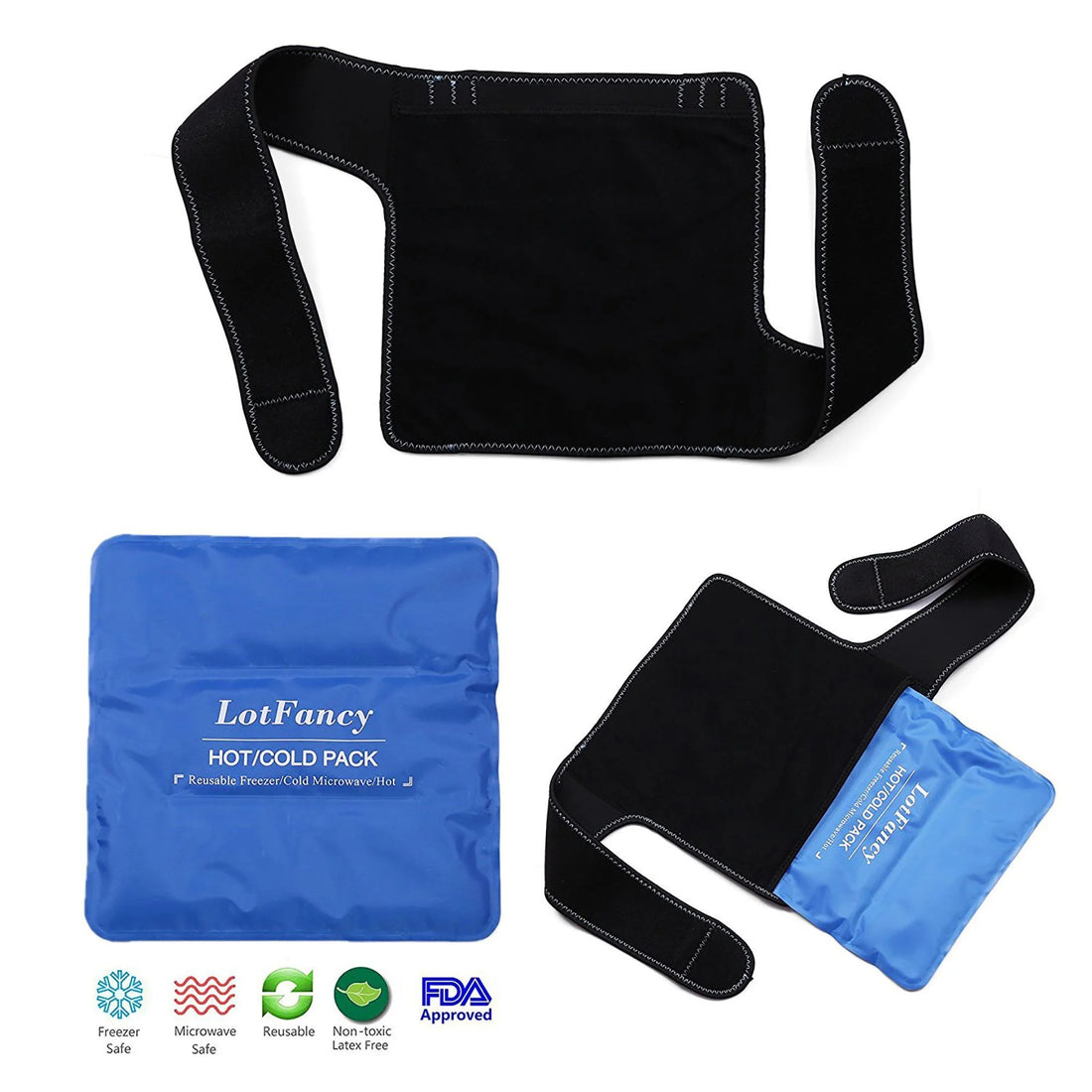 Ice Packs for Knee Injuries, Gel Hot Cold Pack W/ Wrap for Knee Surgery, Pain Relief