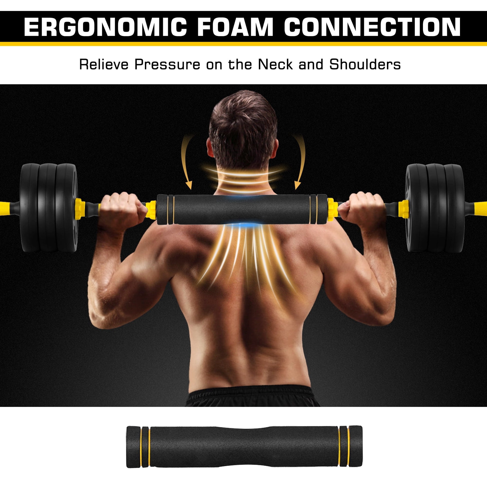 4-In-1 Free Weight Combination with Curved Bar Connector for Women Men Workout Fitness