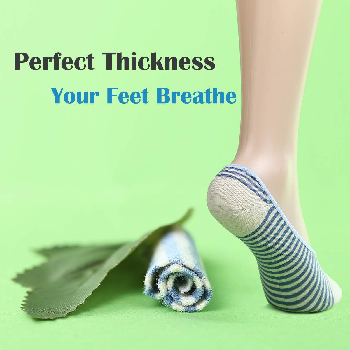 5-Pack No Show Socks for Women Size 6-9 Ankle Invisible Non-Slip Athletic Socks