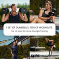 NUOBELL Adjustable Dumbbell Set 5-80 Lbs