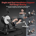 Dual Wind&Magnetic Rowing Machine 450Lbs Weight Capacity Foldable Exercise Rower Full Motion Air Rower Machine with Built-In Bluetooth App for Home Cardio Workout