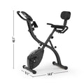 3-In-1 Exercise Bike Quiet Folding Magnetic Stationary Exercise Bikes with Arm Resistance Bands Home Workout Use