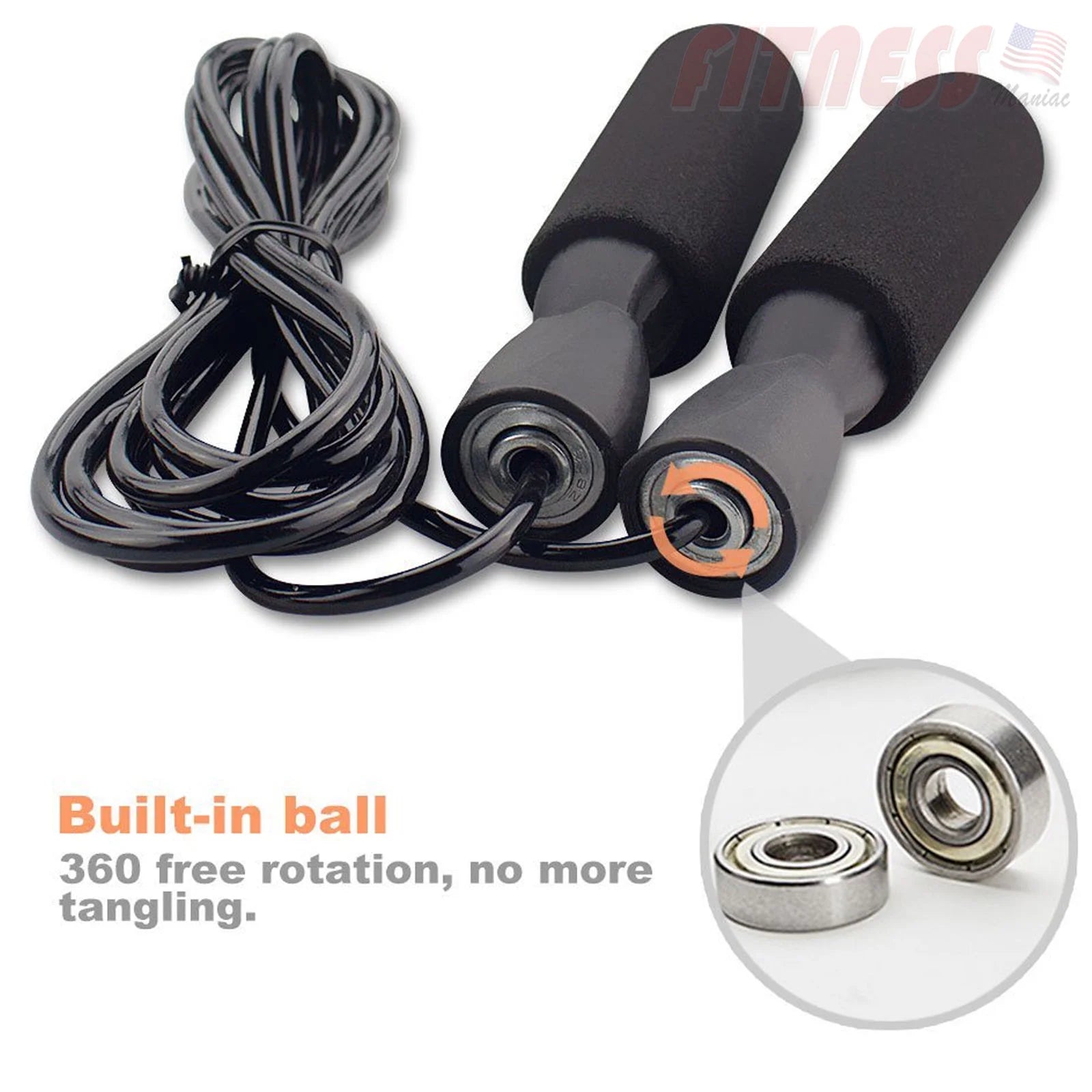 Skipping Rope with Ball Bearings Rapid Standard Speed Jump Rope PVC Cable