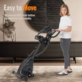 3-In-1 Exercise Bike Quiet Folding Magnetic Stationary Exercise Bikes with Arm Resistance Bands Home Workout Use