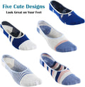5-Pack No Show Socks for Women Size 6-9 Ankle Invisible Non-Slip Athletic Socks